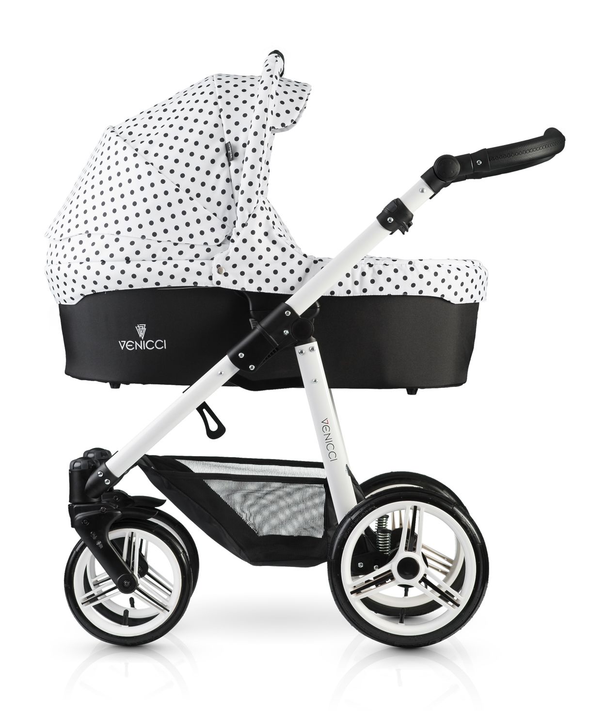 venicci polka dot pram